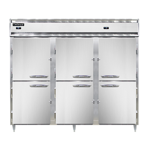 Continental Refrigerator DL3RFFES-HD 85.5" W Three-Section Solid Door Reach-In Designer Line Refrigerator/Freezer