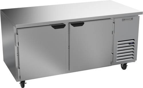 Beverage Air UCR67AHC 67"W Two-Section Solid Door Reach-In Undercounter Refrigerator
