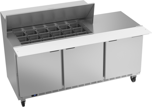 Beverage Air SPE72HC-18M 72" W Three-Section Three Door Mega Top Refrigerated Counter