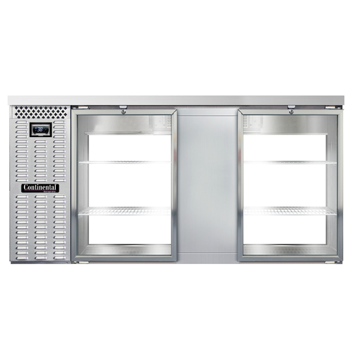 Continental Refrigerator BB69NSSGDPT 69"W Glass Door Refrigerated Back Bar Cooler
