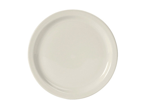 Tuxton ATU-005 9" Ceramic Pearl White Round Specialty Plate (2 Dozen Per Case)