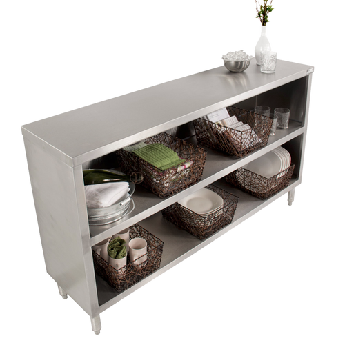 John Boos EDSC8-1572 72"W X 15"D X 35"H Overall Size Dish Cabinet With Open Front