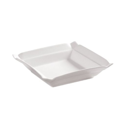 CAC China TMS-3 16 Oz. Super White Porcelain Square Times Square Soup Plate (2 Dozen Per Case)