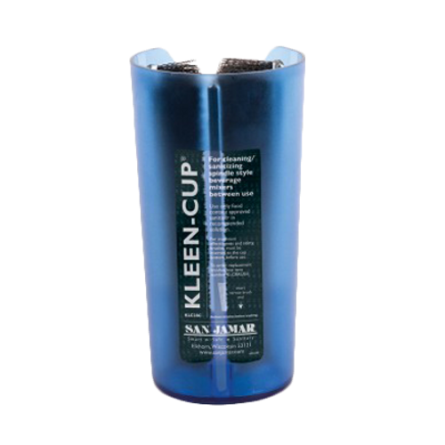 San Jamar KLC28C 4" Dia. x 7.75"H Round Notched Design Angled Brushes Textured Opaque Kleen-Cup Spindle Cleaner