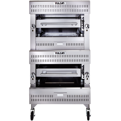 Vulcan VIR2 (2) 25-1/2" Gas V Series Deck-Broiler - 200,000 BTU