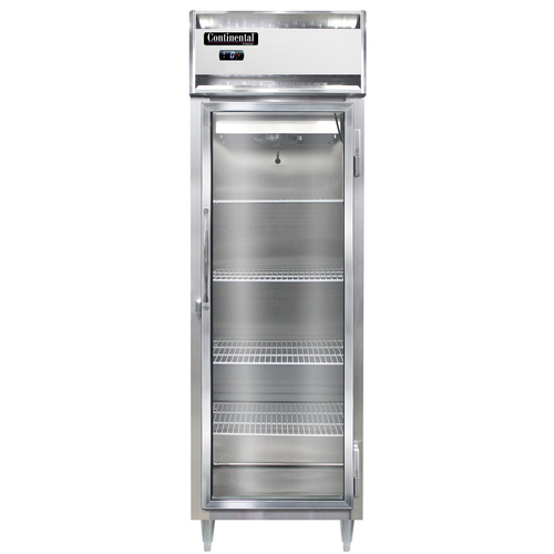 Continental Refrigerator DL1F-SS-GD 26" W One-Section Glass Door Reach-In Designer Line Freezer - 115 Volts