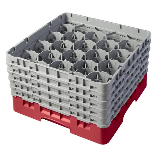 Cambro 20S958163 Camrack Glass Rack With (5) Soft Gray Extenders - 2 Cases