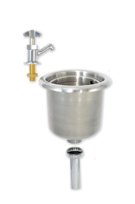 Fisher 3041 6 7/8" Dia. 1 1/2" x 4" Stainless Steel Tailpiece Dipper Well Faucet And Sink