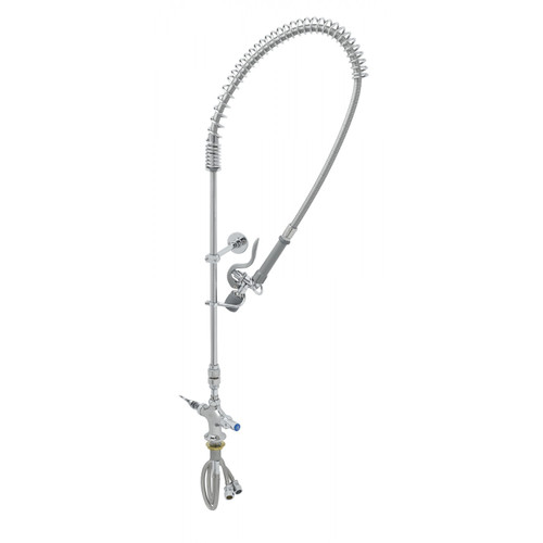 T&S Brass B-0113-V-Bc Easyinstall Pre-Rinse Unit Single-Deck Mount Base Mixing Faucet Flexible Supply Hose 24"