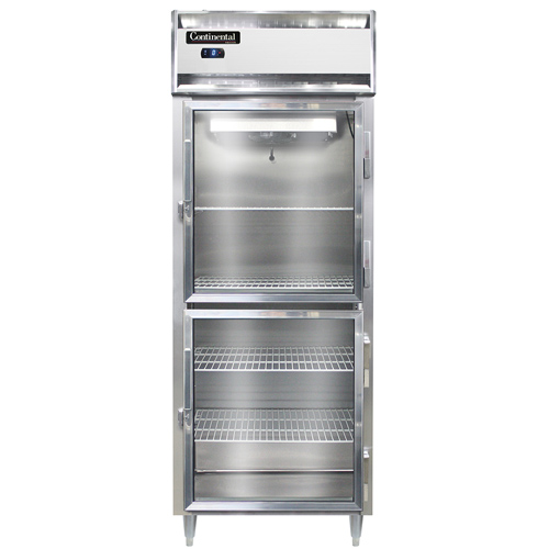 Continental Refrigerator DL1FES-SS-GD-HD 28.5" W One-Section Glass Door Reach-In Designer Line Wide Freezer - 115 Volts