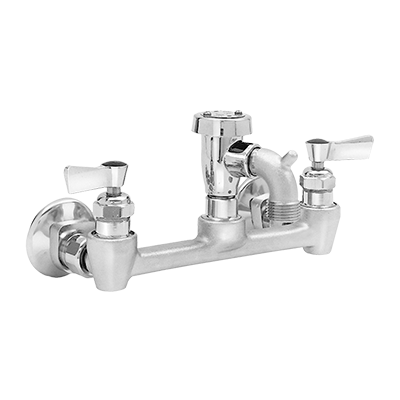 Fisher 19820 3" Spout Wall-Mounted Service Sink Mixing Faucet with Garden Hose Outlet