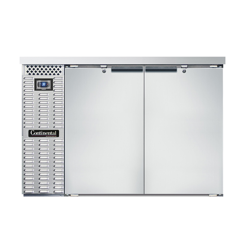 Continental Refrigerator BB50SNSS 50"W Solid Door Refrigerated Back Bar Cooler