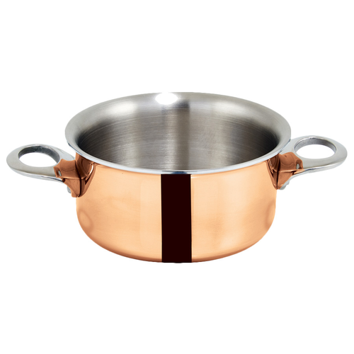 Winco DCCR-3C
 3-3/4"
 15 Oz.
 Aluminum / Stainless Steel / Copper
 Round
 Mini Casserole