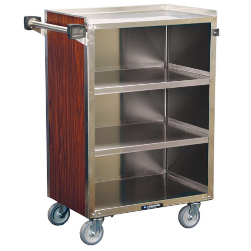 Lakeside 815 15-1/2" x 24" Stainless Steel Angle Frame with Push Handle Bussing Cart