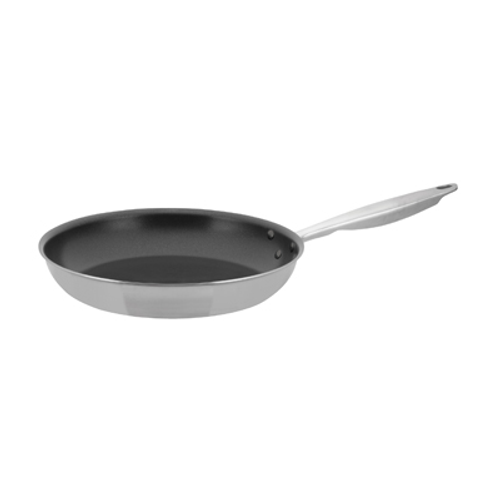 Winco TGFP-12NS 12" Stainless Steel and Aluminum Tri-Gen Induction-Ready Fry Pan