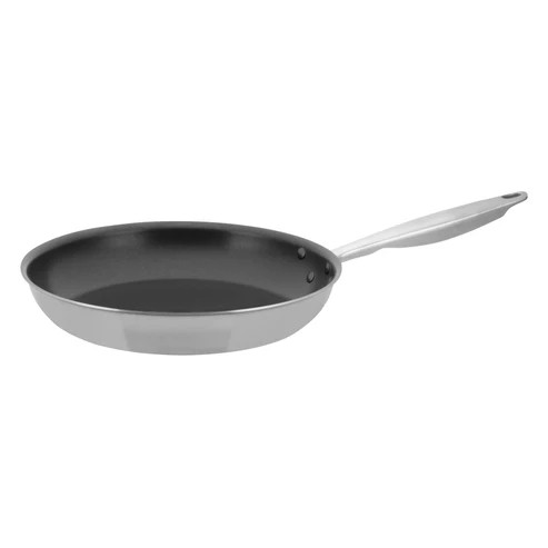 Winco TGFP-12NS 12" Stainless Steel and Aluminum Tri-Gen Induction-Ready Fry Pan