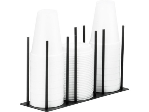 Cal-Mil 1516-4-13 Black 12"W x 4-1/4"D x 7"H Lid/Ramekin Organizer