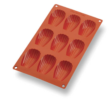 Matfer Bourgeat 257917 Gastroflex Madeleine Mold 9 Per Sheet 2-11/16"L x 1-1/2"W x 11/16"H Madeleines Food Grade Silicone