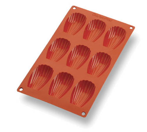 Matfer Bourgeat 257917 Gastroflex Madeleine Mold 9 Per Sheet 2-11/16"L x 1-1/2"W x 11/16"H Madeleines Food Grade Silicone