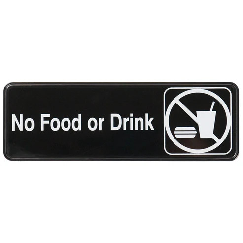Winco SGN-333 9"W x 3"H Black Sign