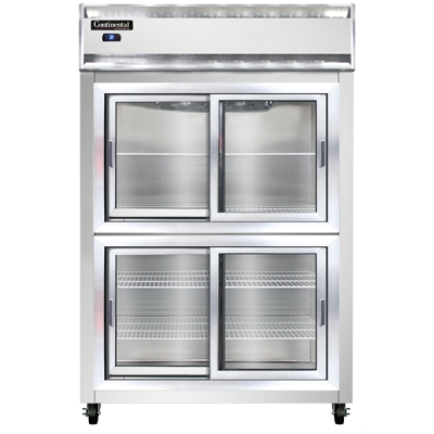 Continental Refrigerator 2RSNSSSGDHD 52" W Two-Section Glass Door Reach-In Refrigerator