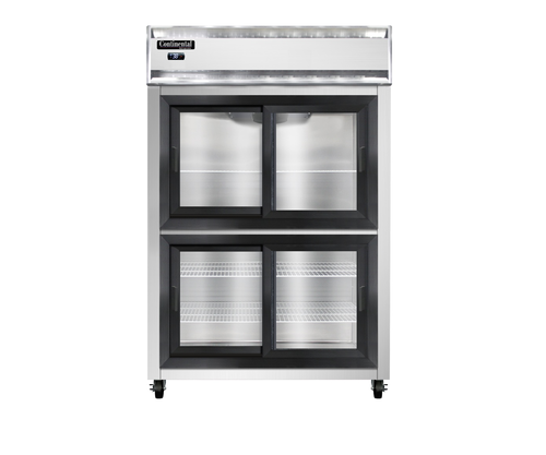 Continental Refrigerator 2RSNSSSGDHD 52" W Two-Section Glass Door Reach-In Refrigerator