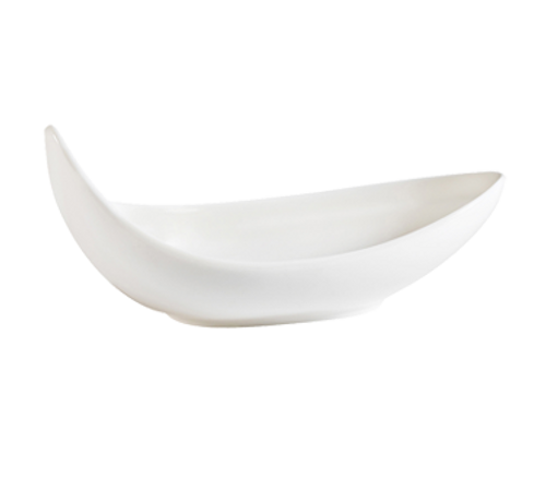CAC China BDS-7 Bone White Porcelain Boat Shape Accessories Dish (3 Dozen Per Case)