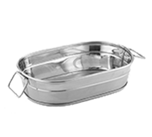 American Metalcraft STUB69 24 Oz. Oval Stainless Steel Tub 8.75" L x 5.5" W x 2.5" H