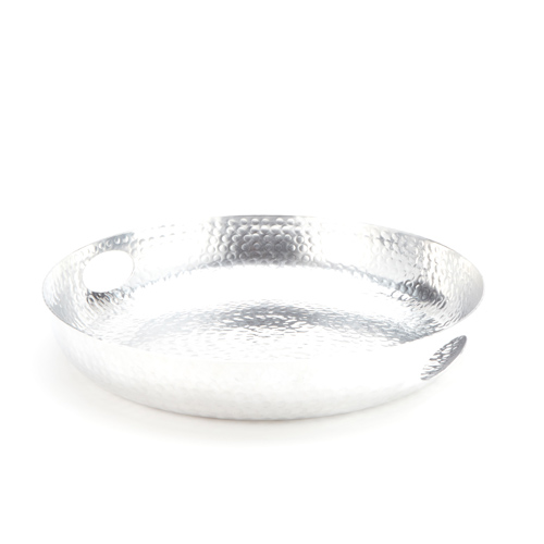 American Metalcraft ATHS16 16" Aluminum Silver Round Beverage Tray