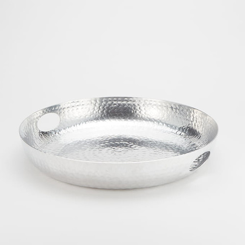 American Metalcraft ATHS16 16" Aluminum Silver Round Beverage Tray