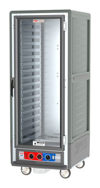 Metro C539-CFC-L-GY C5 3 Series Gray Full-Size Insulated Heated Holding & Proofing Cabinet with Clear Door and Lip Load Slides - 120V