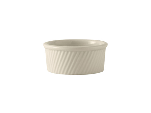 Tuxton BEX-1604 5" 13-1/2 Oz. Ceramic American White/Eggshell Round Souffl (1 Dozen)