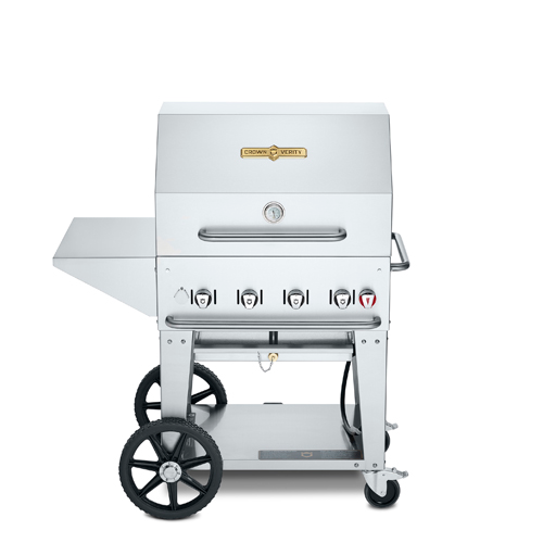 Crown Verity CV-MCB-30PKG-NG 38" Natural Gas Outdoor Charbroiler - 64,500 BTU