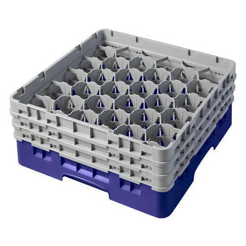 Cambro 30S638186 Camrack Glass Rack With (3) Soft Gray Extenders - 3 Cases