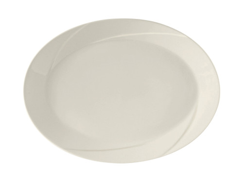 Tuxton ASU-023 Ceramic Pearl White Oval Platter (1 Dozen)