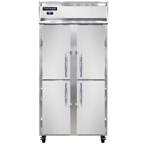 Continental Refrigerator 2RSENHD 36.25" W Two-Section Solid Door Reach-In Slim Line Refrigerator
