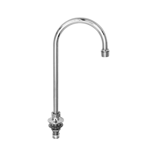 Fisher 46094 12" Rigid/Swivel Gooseneck Spout Stainless Steel Deck Mount Base Faucet