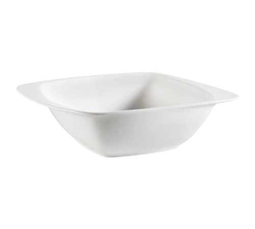 CAC China WH-B8 20 Oz. Bone White Porcelain Square White Pearl Bowl (2 Dozen Per Case)