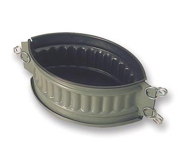 Matfer Bourgeat 331294 Exopan Pat Mold 8-1/4"L x 5-1/2"W x 3-1/2"H Oval Steel