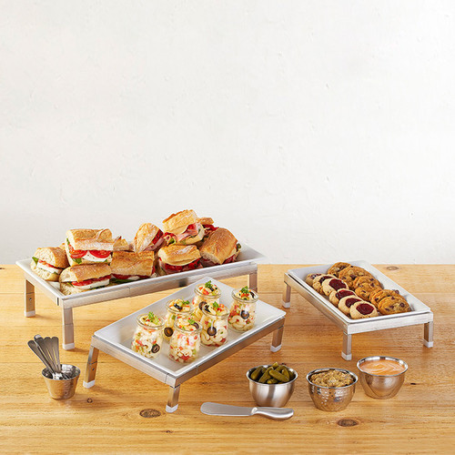 American Metalcraft MEL19 Plastic White Rectangular Endurance Platter