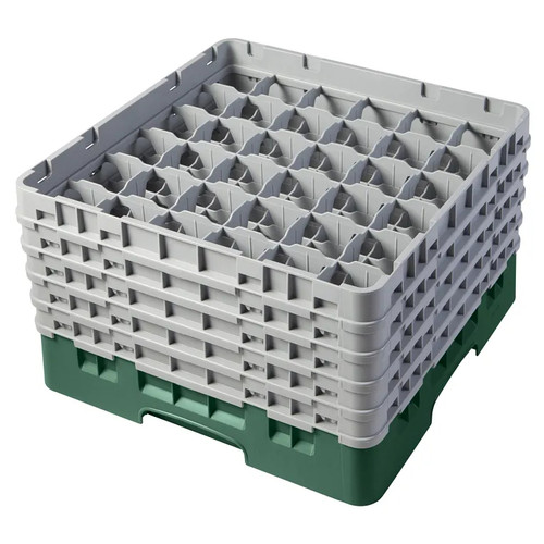 Cambro 36S1058119 Camrack Glass Rack With (5) Soft Gray Extenders - 2 Cases