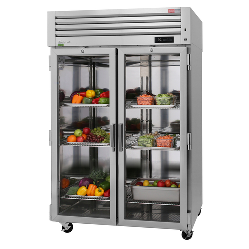 Turbo Air PRO-50R-G-N 51.75" W Two-Section Glass Door Reach-In PRO Series Refrigerator