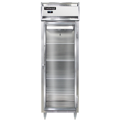 Continental Refrigerator DL1F-SA-GD 26" W One-Section Glass Door Reach-In Designer Line Freezer - 115 Volts