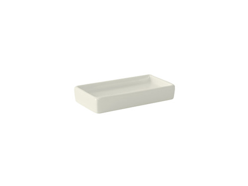 Tuxton AMU-660 1-1/2 Oz. Ceramic Pearl White Rectangular Oil Dish/Square Ramekin Tray (1 Dozen)