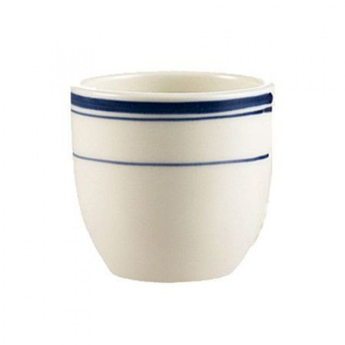 CAC China BLU-45 4.5 Oz. American White Ceramic Blue Line Chinese Style Tea Cup (3 Dozen Per Case)