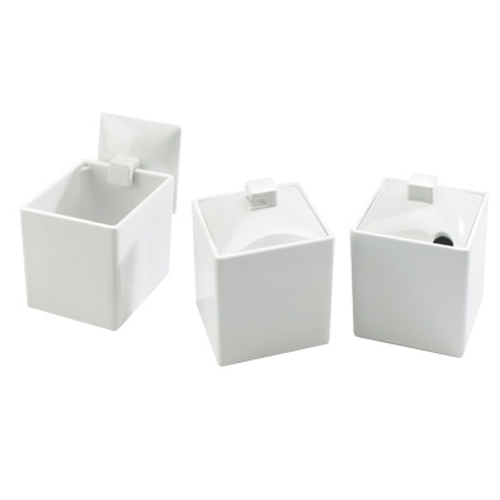 Cal-Mil C1432LID 4"W x 4"D Square White Melamine Jar Lid