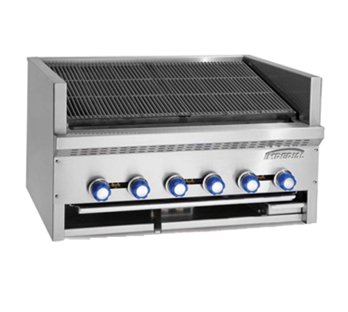 Imperial IABR-72 72" Gas Countertop Steakhouse Charbroiler - 240,000 BTU