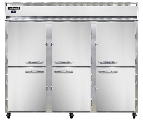 Continental Refrigerator 3RENSAHD 85.5" W Three-Section Solid Door Reach-In Extra-Wide Refrigerator