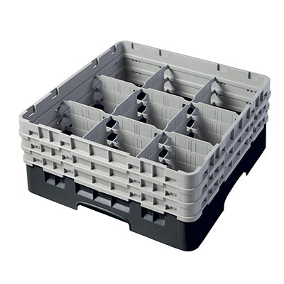 Cambro 9S638110 Camrack Glass Rack With (3) Soft Gray Extenders - 3 Cases