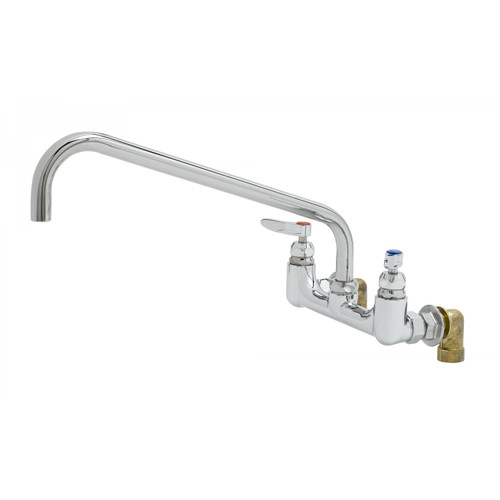 T&S Brass B-0290-01 Big-Flo Mixing Faucet wall mount 8" adjustable centers 16" swing nozzle with plain end outlet